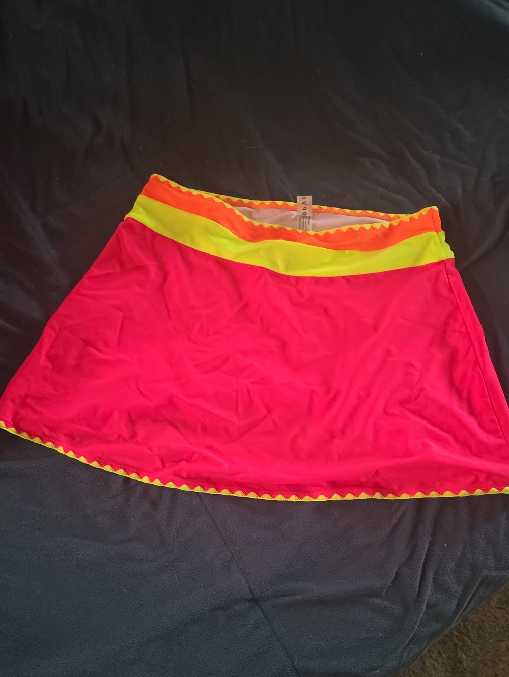 Neon Pink and Yellow Swim Skirt Coverup - Women's